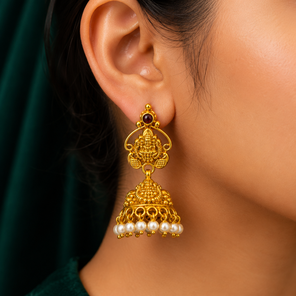 🕊️ Lakshmivara Pearl Jhumkas -8.874 GM