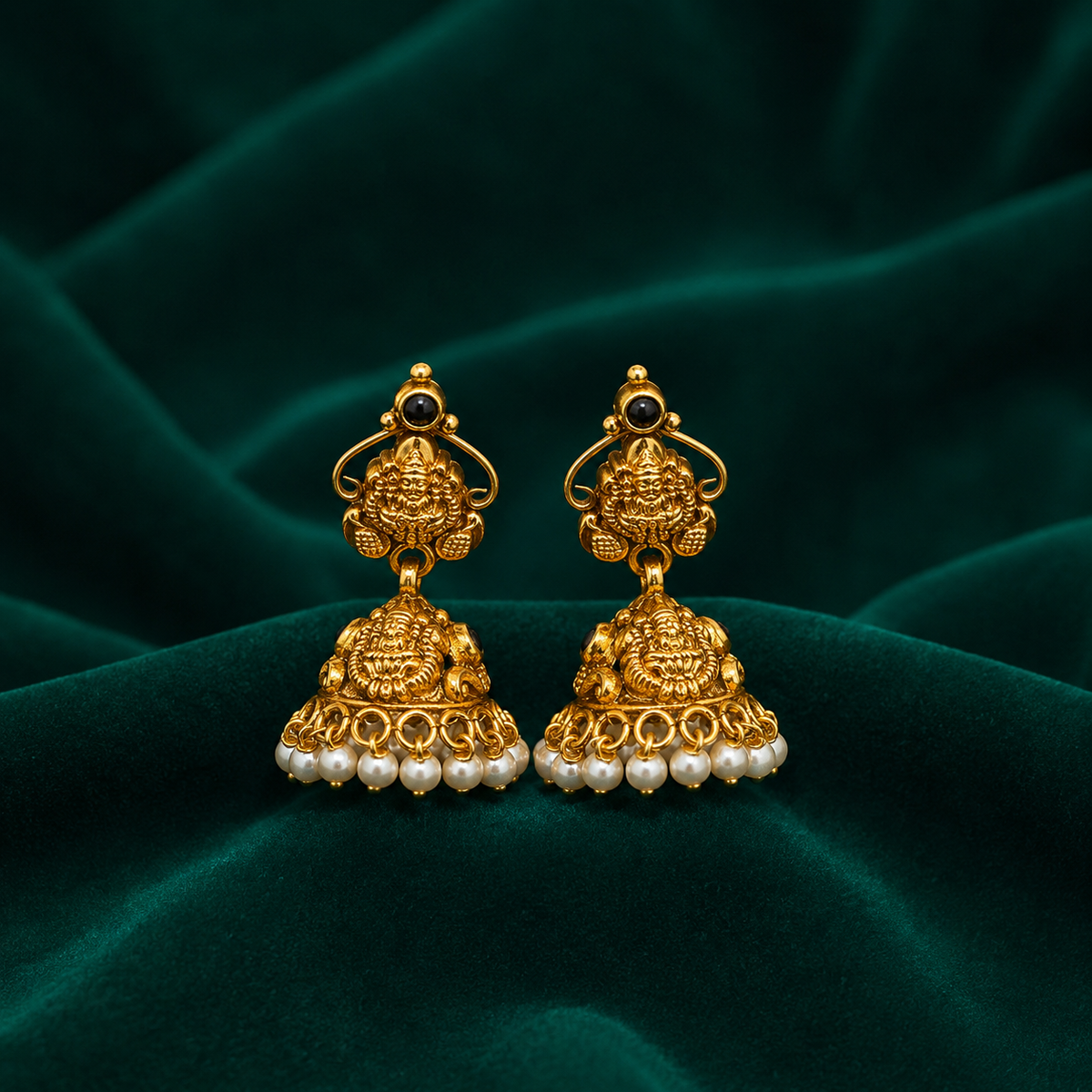 🦢 Chandraprabha Pearl Jhumkas -8.678 GM
