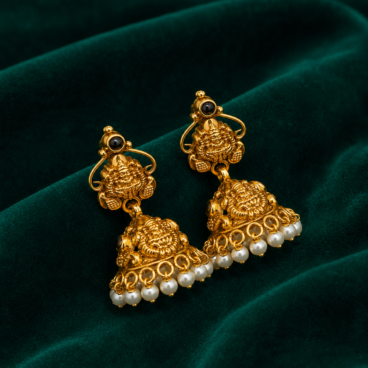 🦢 Chandraprabha Pearl Jhumkas -8.678 GM