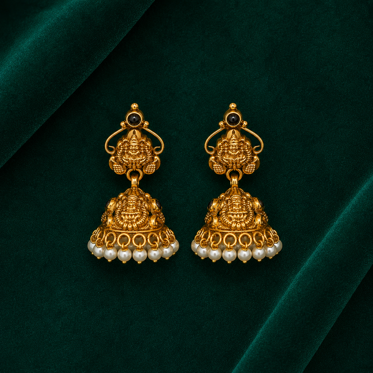 🦢 Chandraprabha Pearl Jhumkas -8.678 GM