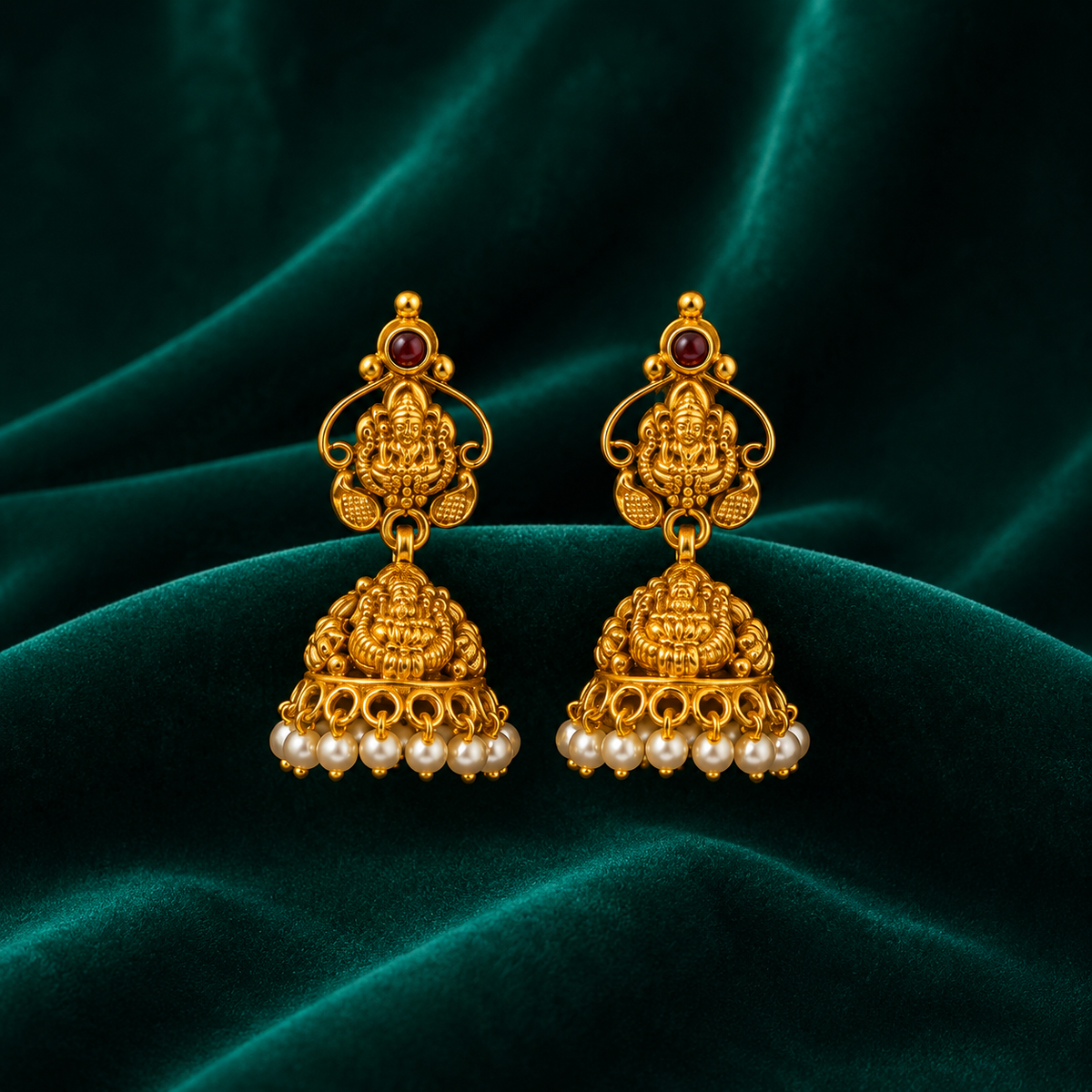 🌹 Rajalakshmi Pearl Jhumkas- 8.792 GM