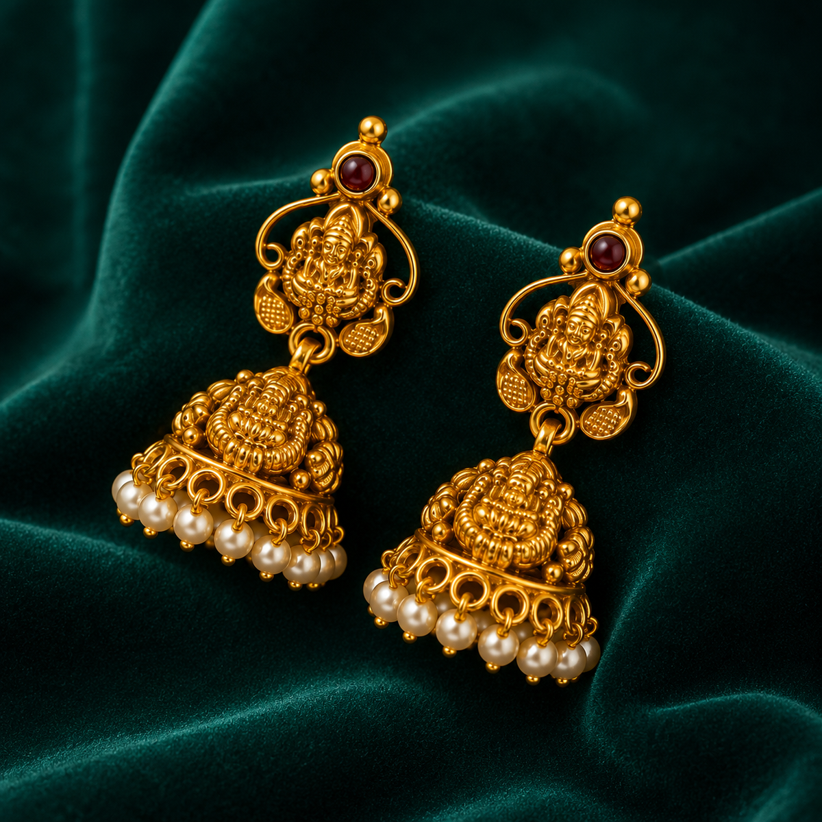 🌹 Rajalakshmi Pearl Jhumkas- 8.792 GM