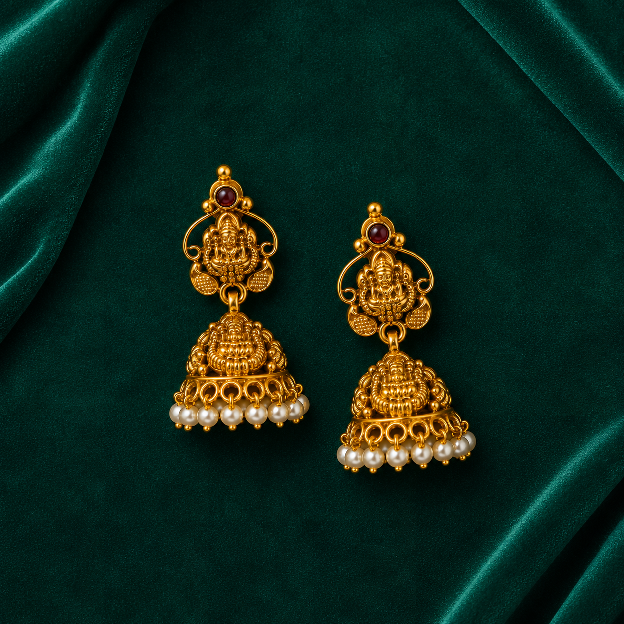 🌹 Rajalakshmi Pearl Jhumkas- 8.792 GM