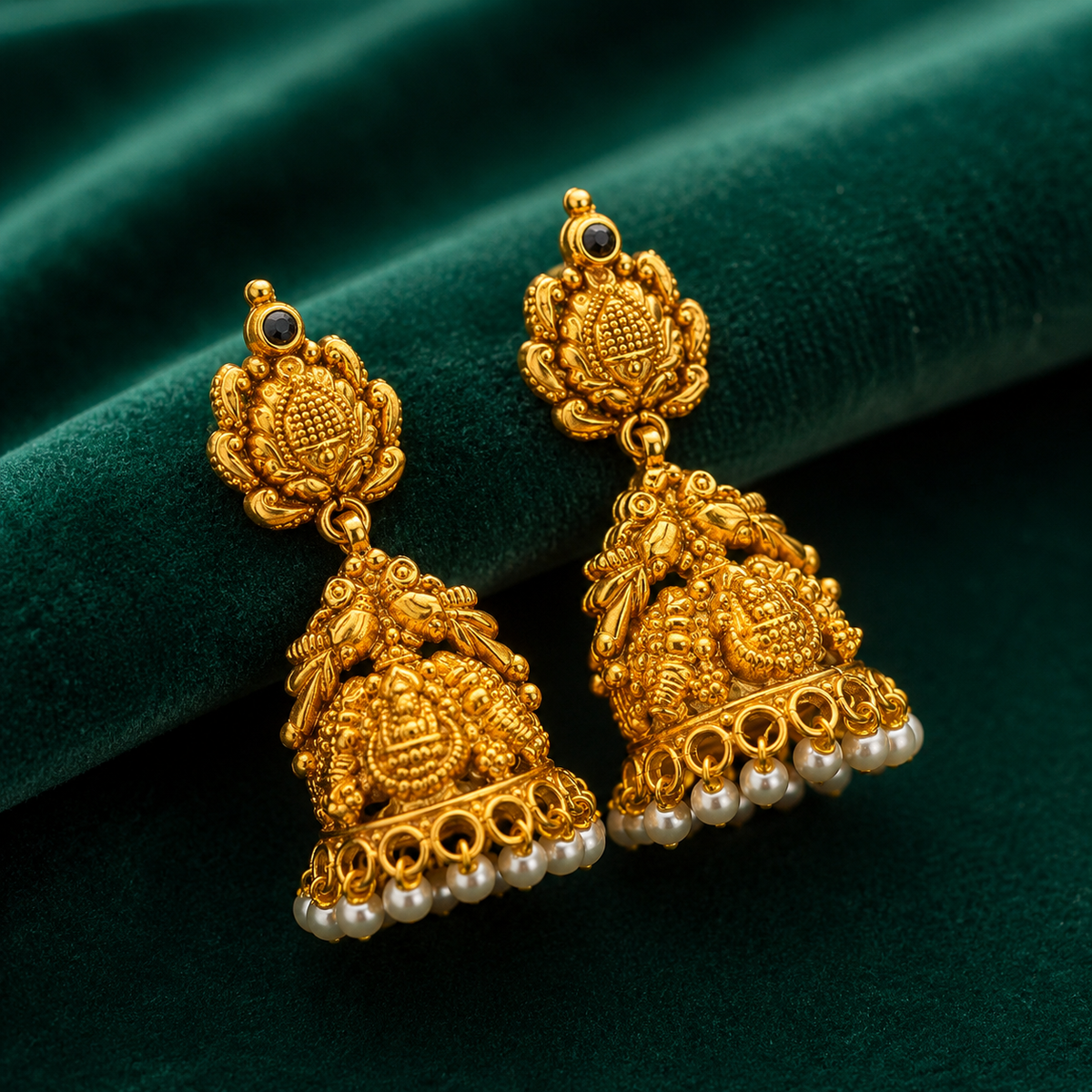 🌼 Mrinalika Pearl Jhumkas -11.355 GM