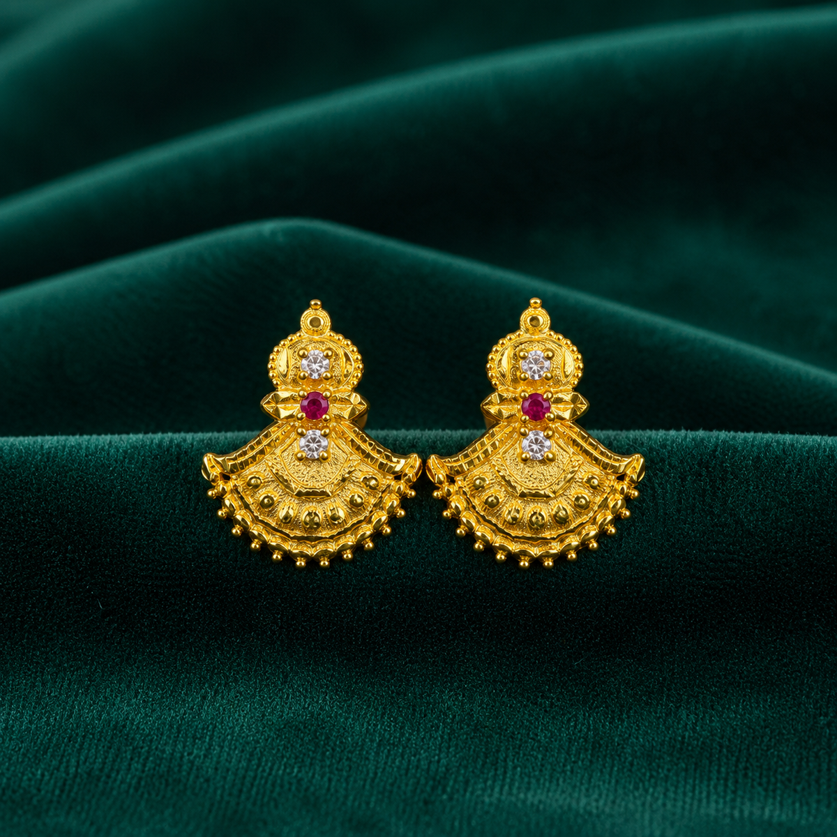 🌼 Anvika Ruby Studs - 3.223 GM