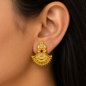 🌼 Anvika Ruby Studs - 3.223 GM