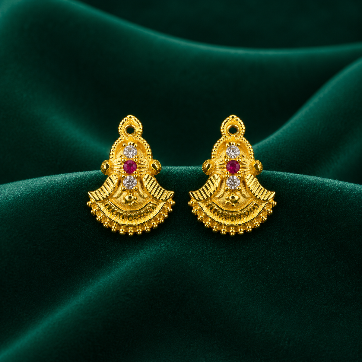 ✨ Chandrika Ruby Studs - 4.690 GM