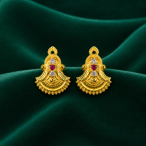 ✨ Chandrika Ruby Studs - 4.690 GM