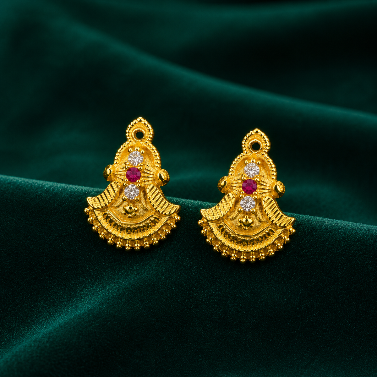 ✨ Chandrika Ruby Studs - 4.690 GM