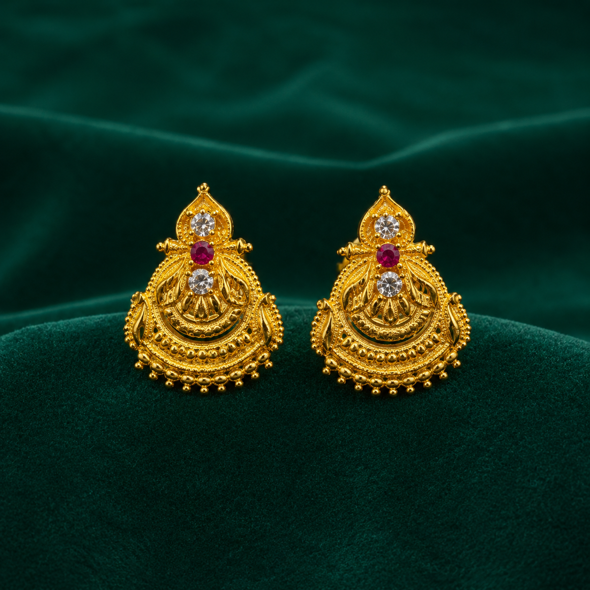 🌟 Vaidehi Ruby Studs - 4.375 GM