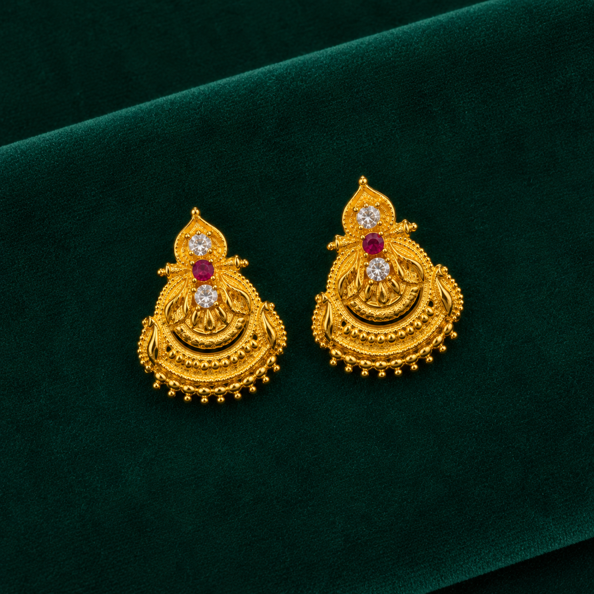 🌟 Vaidehi Ruby Studs - 4.375 GM