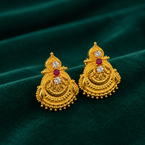 🌟 Vaidehi Ruby Studs - 4.375 GM