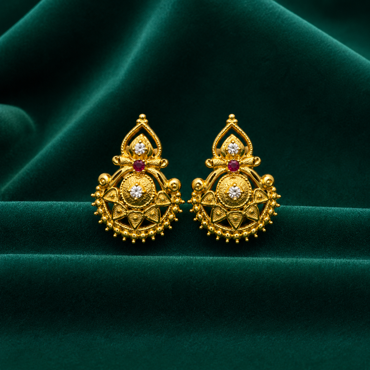🌸 Vamika Ruby Studs -4.174 GM
