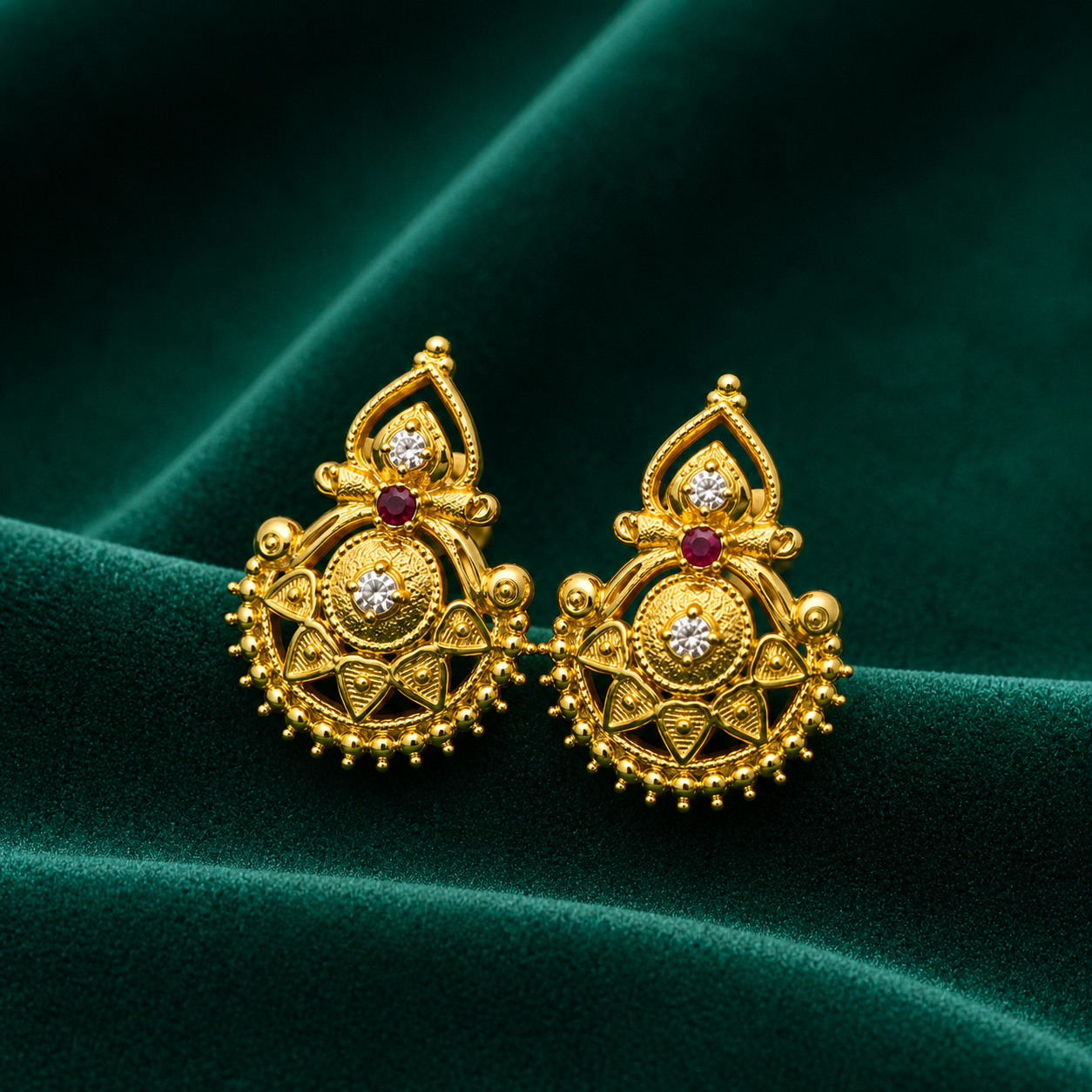 🌸 Vamika Ruby Studs -4.174 GM