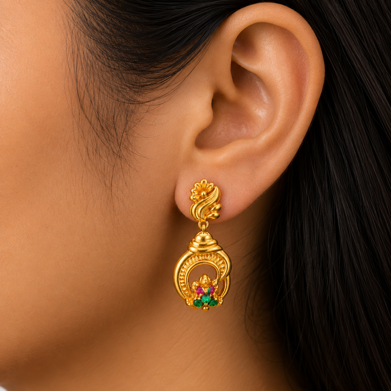 🌼 Lakshmi Arch Earrings - 3.850 GM