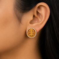 🪷 Lakshmi CZ Halo Studs - 4.480 GM