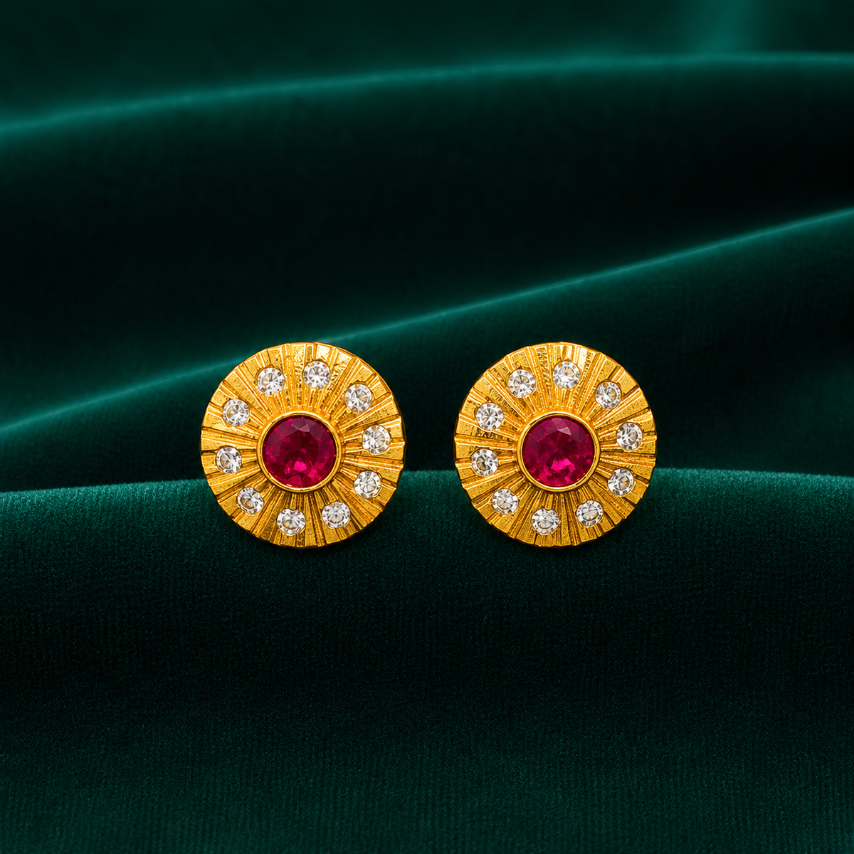 ❤️ Ruby Sunburst Studs -4.130 GM