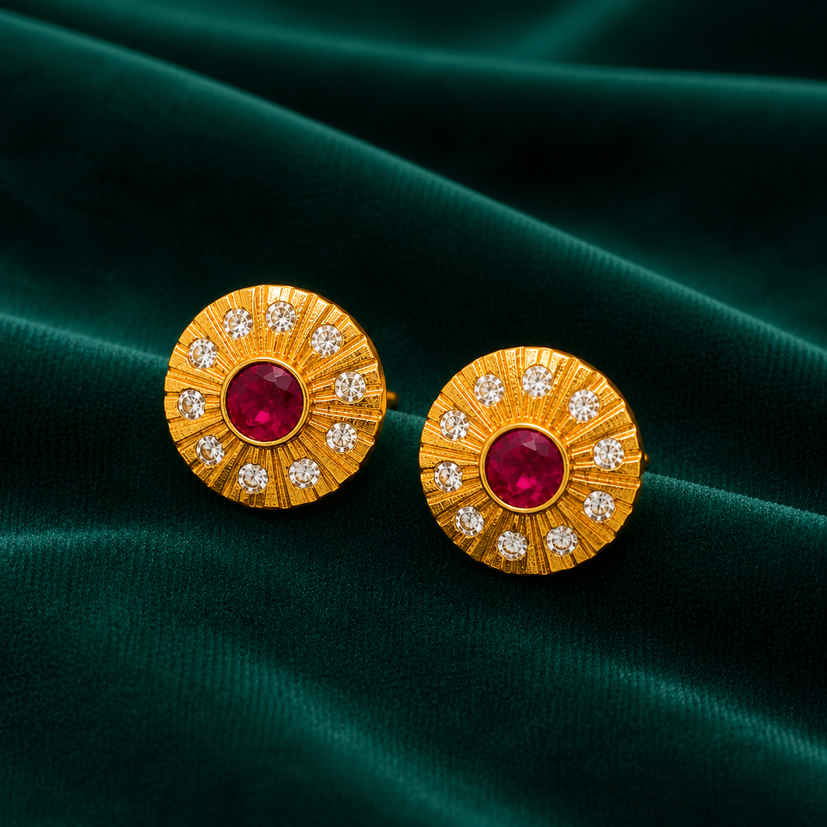❤️ Ruby Sunburst Studs -4.130 GM