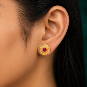 ❤️ Ruby Sunburst Studs -4.130 GM