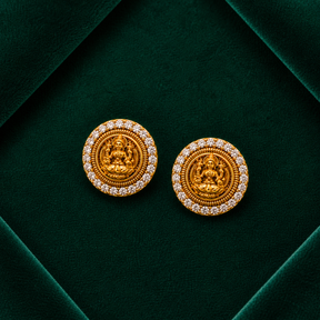 🪷 Lakshmi CZ Halo Studs - 4.480 GM