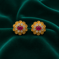 ❤️ Ruby CZ Floral Studs - 6.700 GM