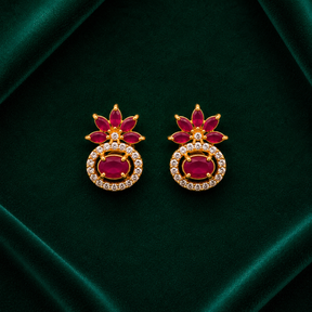 ❤️ Ruby Bloom Halo Studs - 6.120 GM