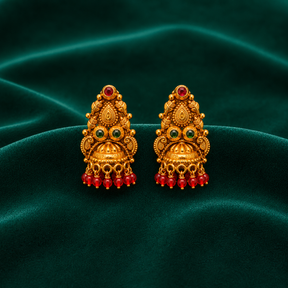 ❤️ Ruby Emerald Temple Jhumkas - 5.240 GM