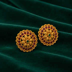 🌼 Ruby Emerald Mandala Studs -5.740 GM