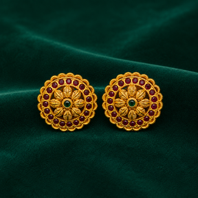 🌼 Ruby Emerald Mandala Studs -5.740 GM