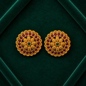🌼 Ruby Emerald Mandala Studs -5.740 GM