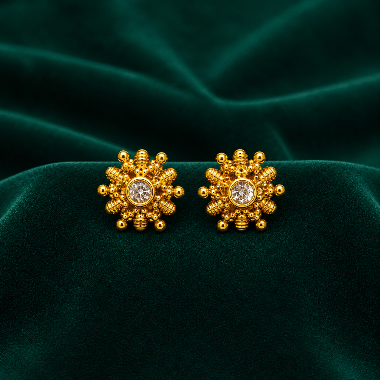✨ CZ Sunburst Studs - 4.350 GM