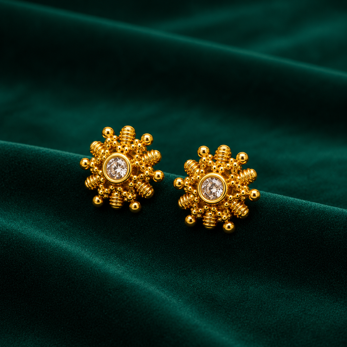 ✨ CZ Sunburst Studs - 4.350 GM