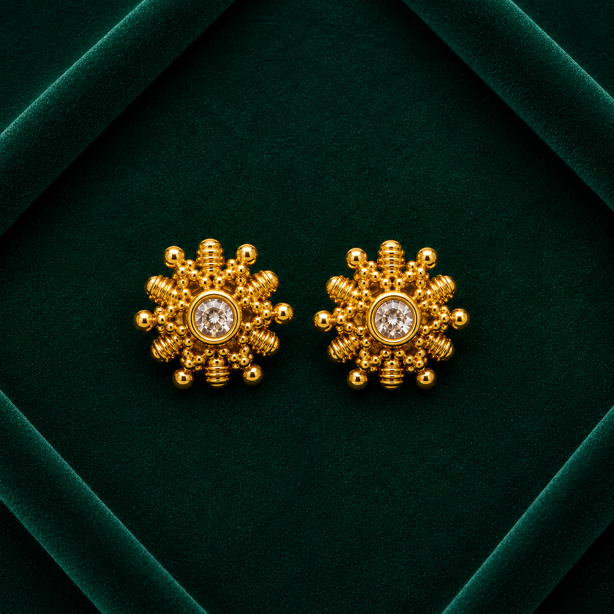 ✨ CZ Sunburst Studs - 4.350 GM
