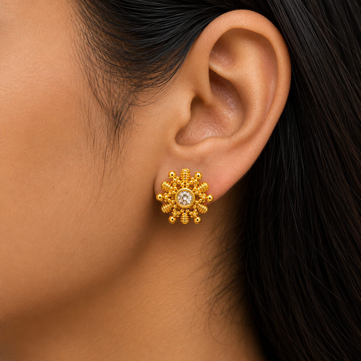 ✨ CZ Sunburst Studs - 4.350 GM