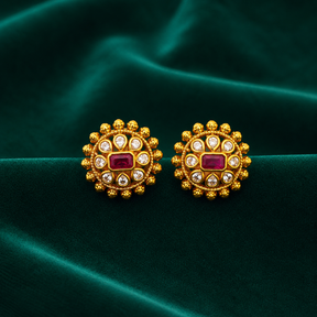 ❤️ Ruby CZ Halo Studs - 5.030 GM