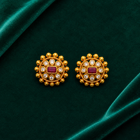 ❤️ Ruby CZ Halo Studs - 5.030 GM