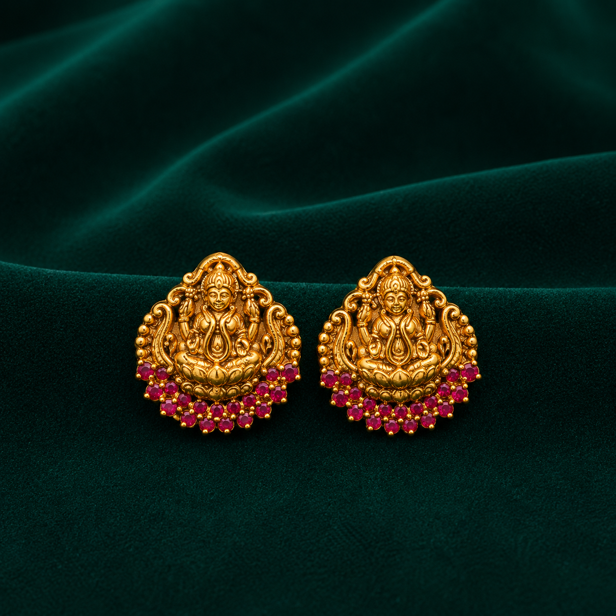 🪷 Lakshmi Ruby Studs - 6.200 GM