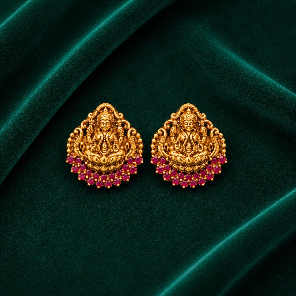 🪷 Lakshmi Ruby Studs - 6.200 GM