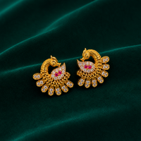 🦚 Ruby CZ Peacock Studs - 4.630 GM
