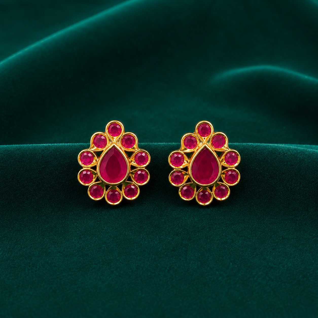 ❤️ Ruby Teardrop Studs - 8.940 GM