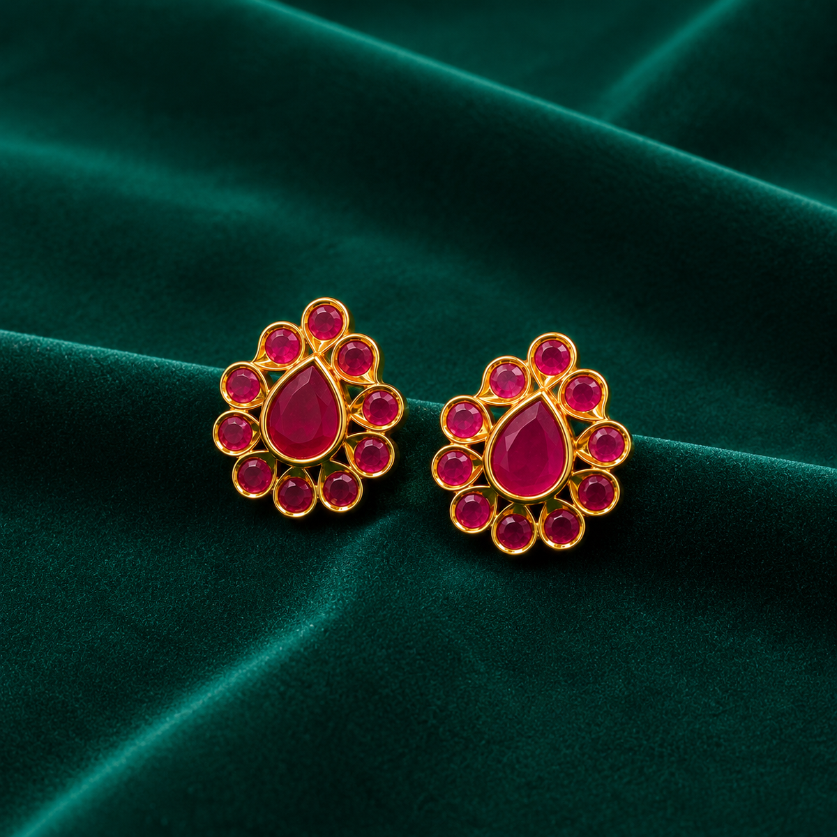 ❤️ Ruby Teardrop Studs - 8.940 GM