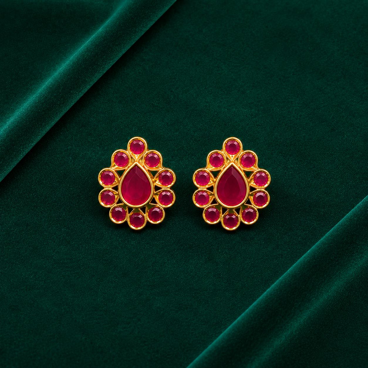 ❤️ Ruby Teardrop Studs - 8.940 GM