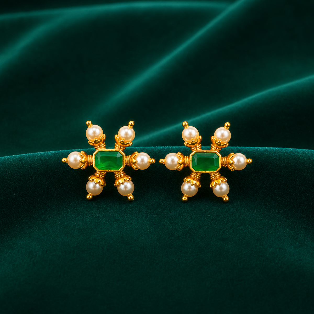 💚 Emerald Pearl Studs - 4.519 GM