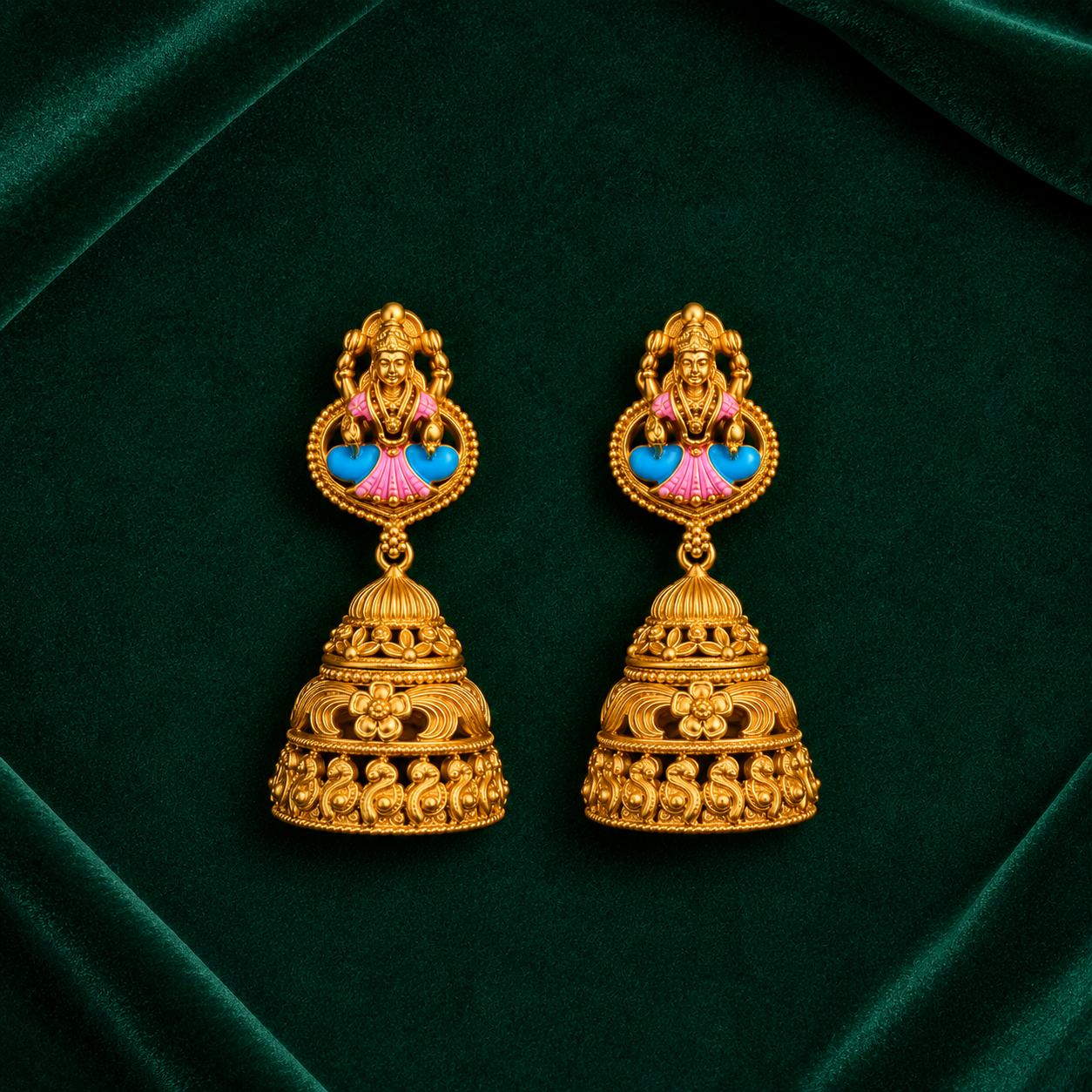 🪷 Lakshmi Enamel Jhumkas  - 4.910 GM
