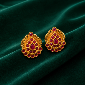❤️ Ruby Paisley Studs - 5.540 GM