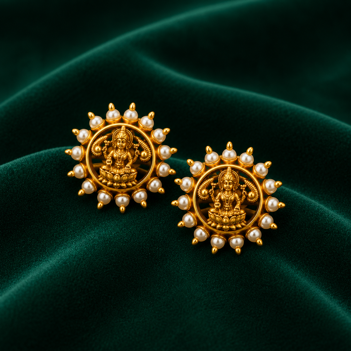 🪷 Lakshmi Pearl Studs - 7.534 GM