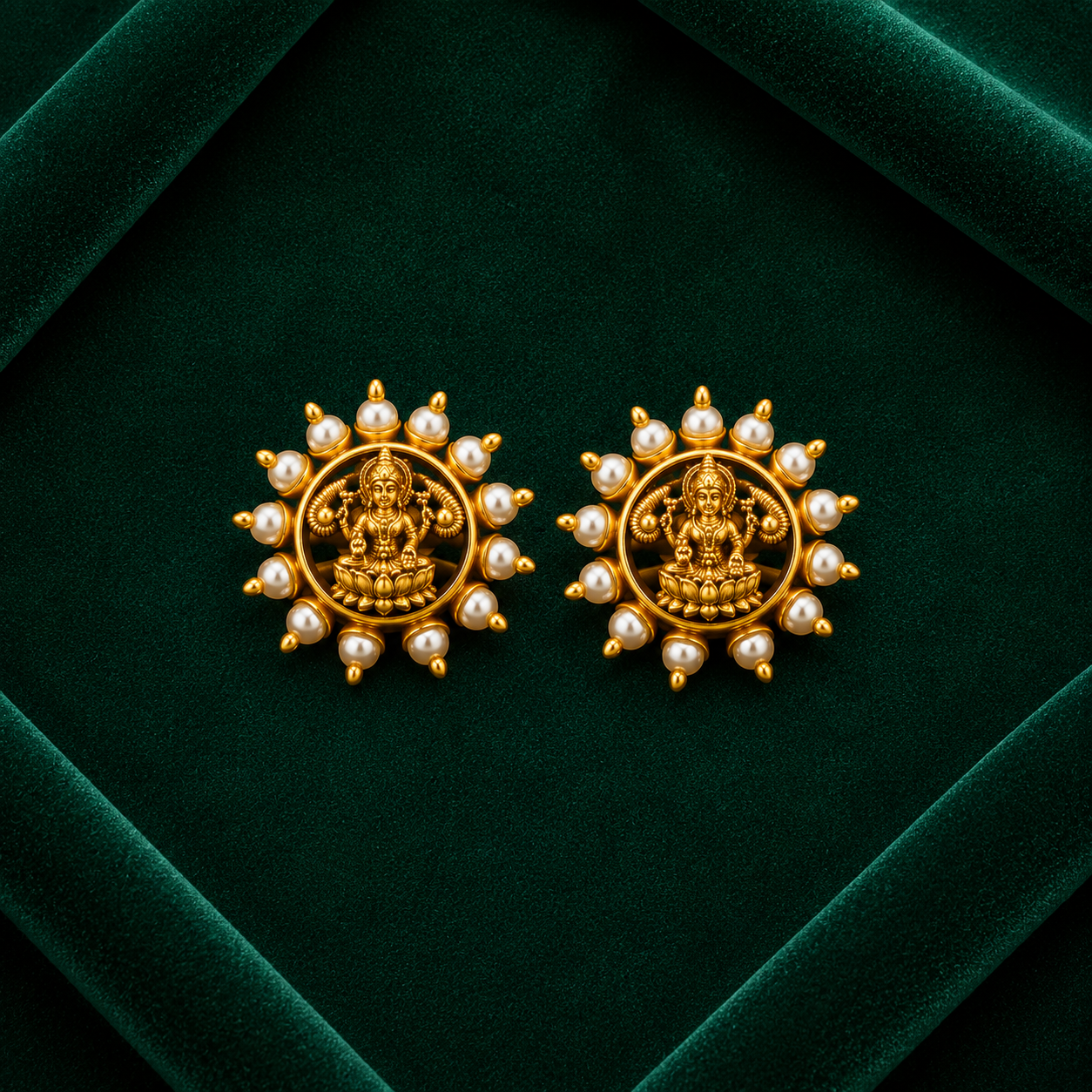🪷 Lakshmi Pearl Studs - 7.534 GM