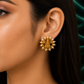 🪷 Lakshmi Pearl Studs - 7.534 GM