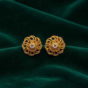 ✨ Vintage CZ Filigree Studs - 3.230 GM