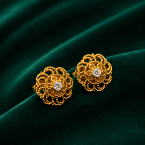 ✨ Vintage CZ Filigree Studs - 3.230 GM